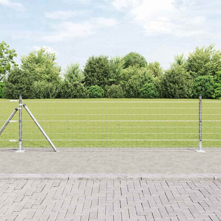Vidaxl euro-hek met betonnen voetstuk 25 x 0,6 m gegalvaniseerd staal