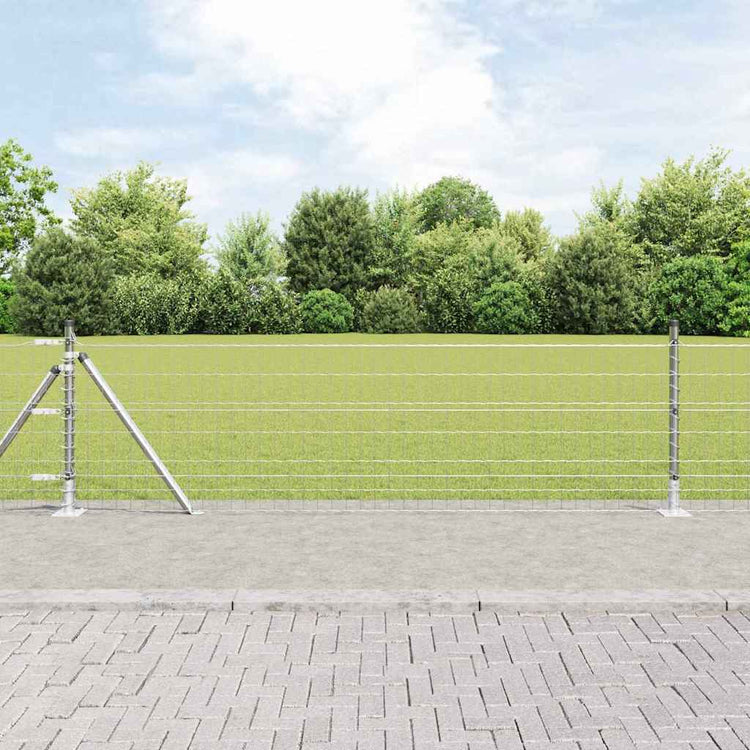 Vidaxl euro-hek met betonnen voetstuk 25 x 0,4 m gegalvaniseerd staal