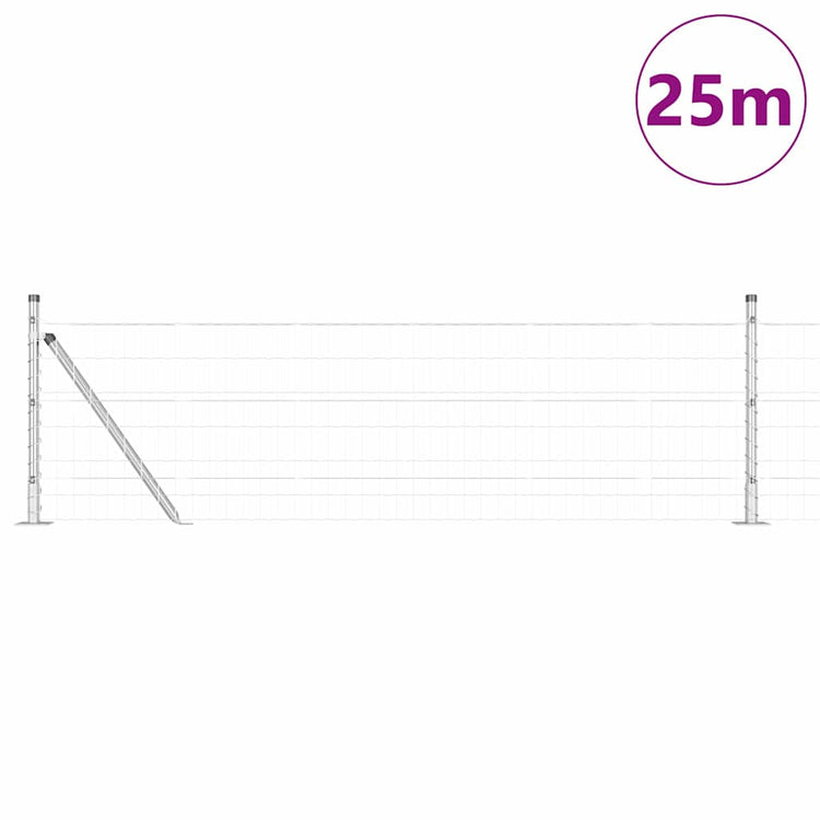 Vidaxl euro-hek met betonnen voetstuk 25 x 0,4 m gegalvaniseerd staal
