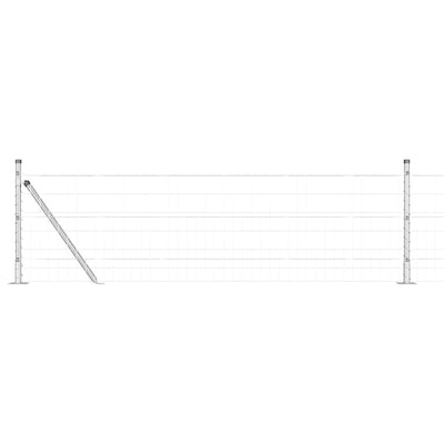Vidaxl hek met paal zilver 0,6 x 25 m staal
