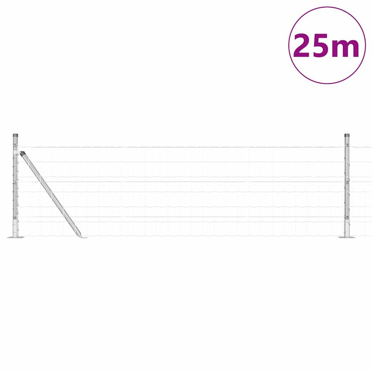 Vidaxl euro-hek met betonnen voetstuk 25 x 0,4 m gegalvaniseerd staal