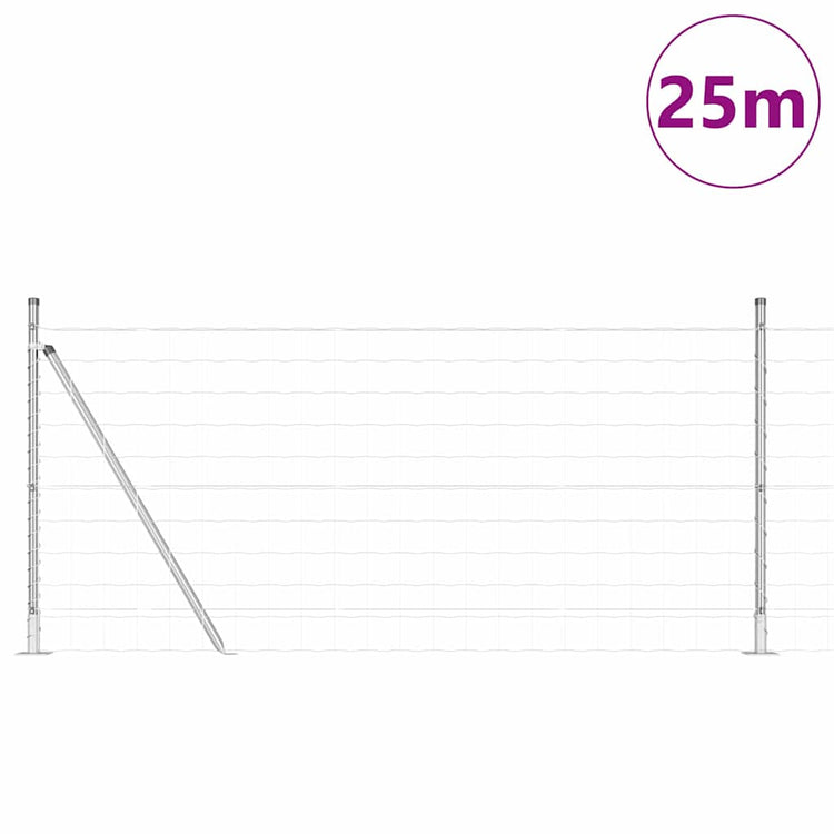 Vidaxl euro-hek met betonnen voetstuk 25 x 0,8 m gegalvaniseerd staal