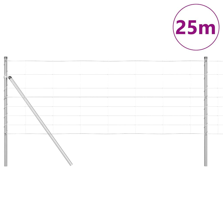 Vidaxl grond fix gelast draadhek 25 x 0,8 m gegalvaniseerd staal mesh