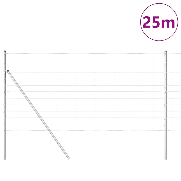 Vidaxl grond fix gelast draadhek 25 x 1,2 m gegalvaniseerd staal mesh