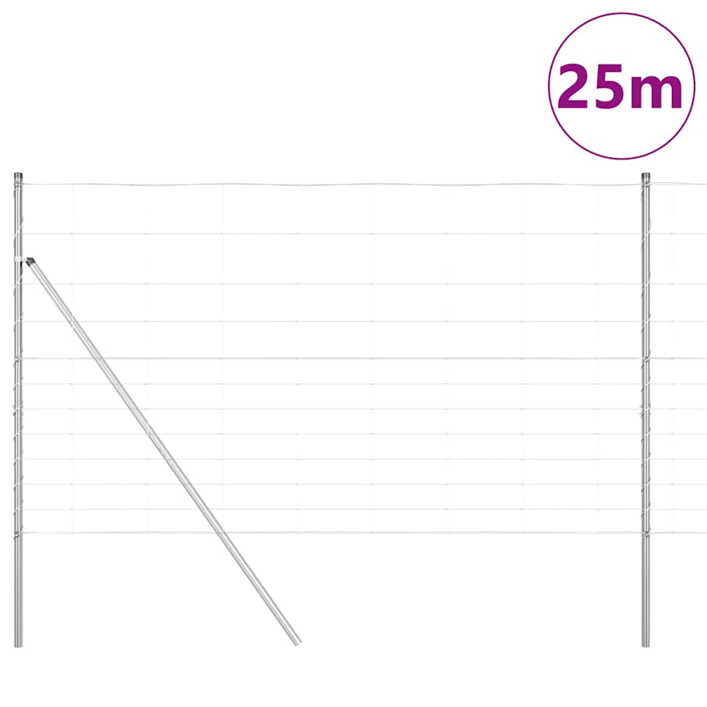 Vidaxl afrasteringspaal gegalvaniseerd 25 x 1,4 m staal