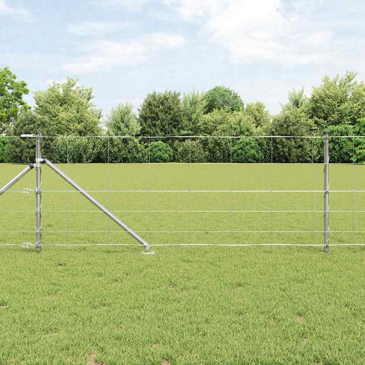Vidaxl gecombineerd draadhek met spikes 25 x 0,8 m zilverkleurig mesh