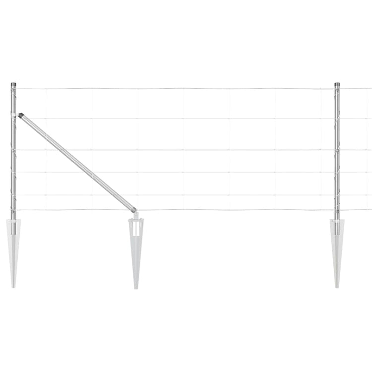 Vidaxl gecombineerd draadhek met spikes 25 x 0,8 m zilverkleurig mesh