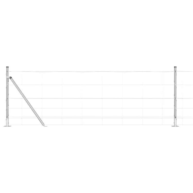 Vidaxl gelast draadhek met betonnen basis 25 x 0,8 m zilverkleurig