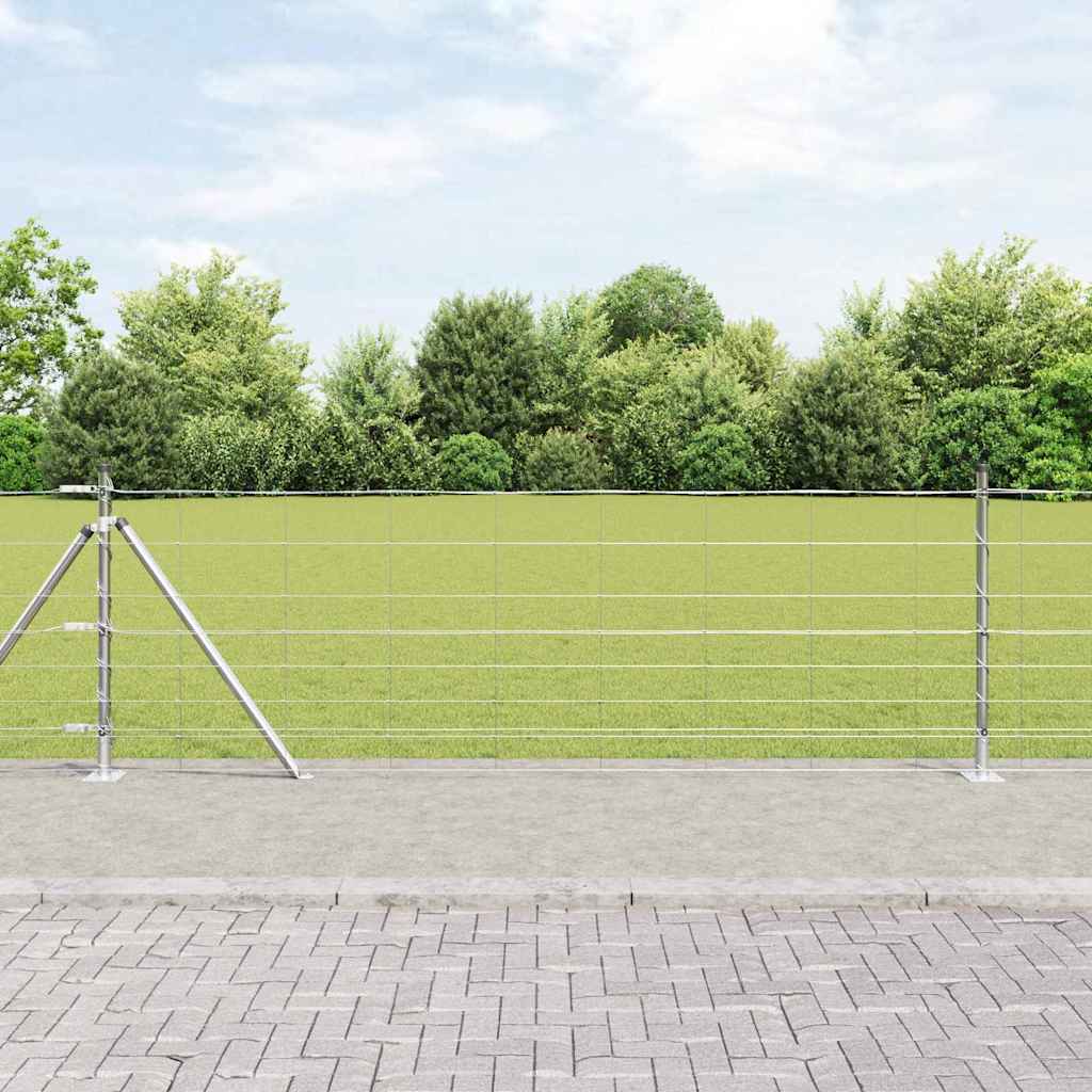 Vidaxl gelast draadhek met betonnen basis 25 x 0,8 m zilverkleurig