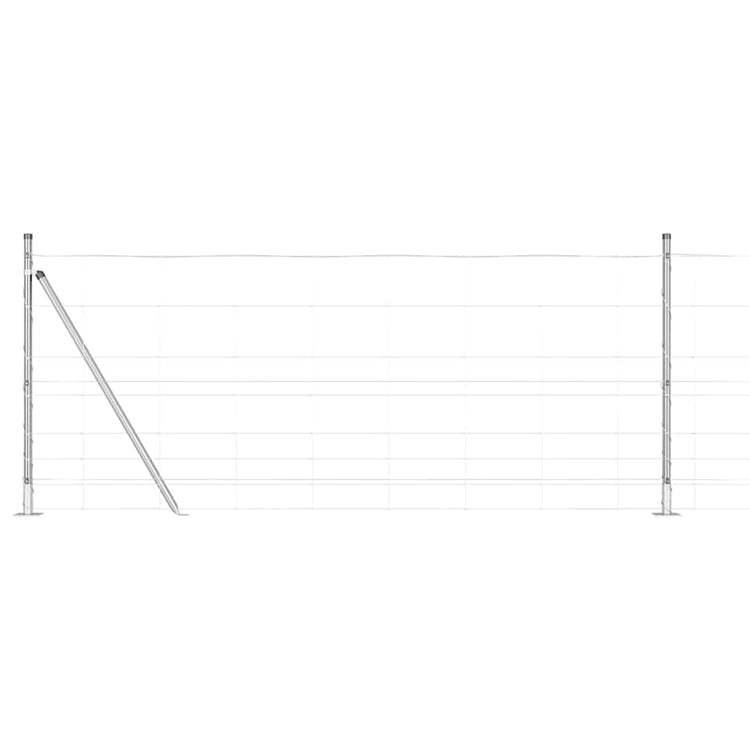 Vidaxl gelast draadhek met betonnen basis 25 x 1 m zilverkleurig mesh