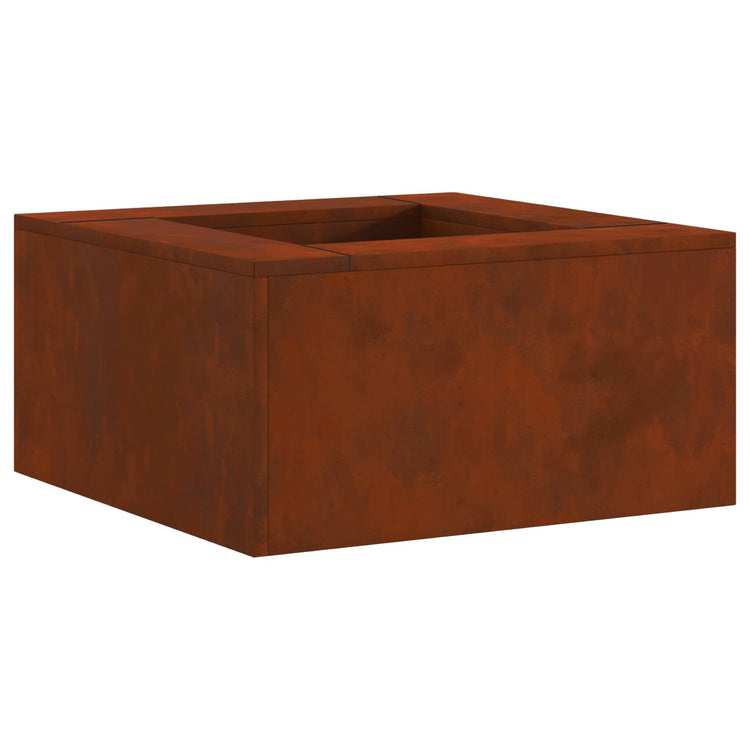 Vidaxl vuurkom roestig 60 x 60 x 30 cm weervast staal