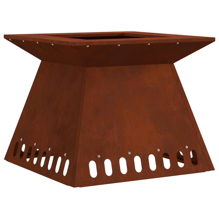 Vidaxl vuurkom roestkleurig 48 x 48 x 40 cm weervast staal