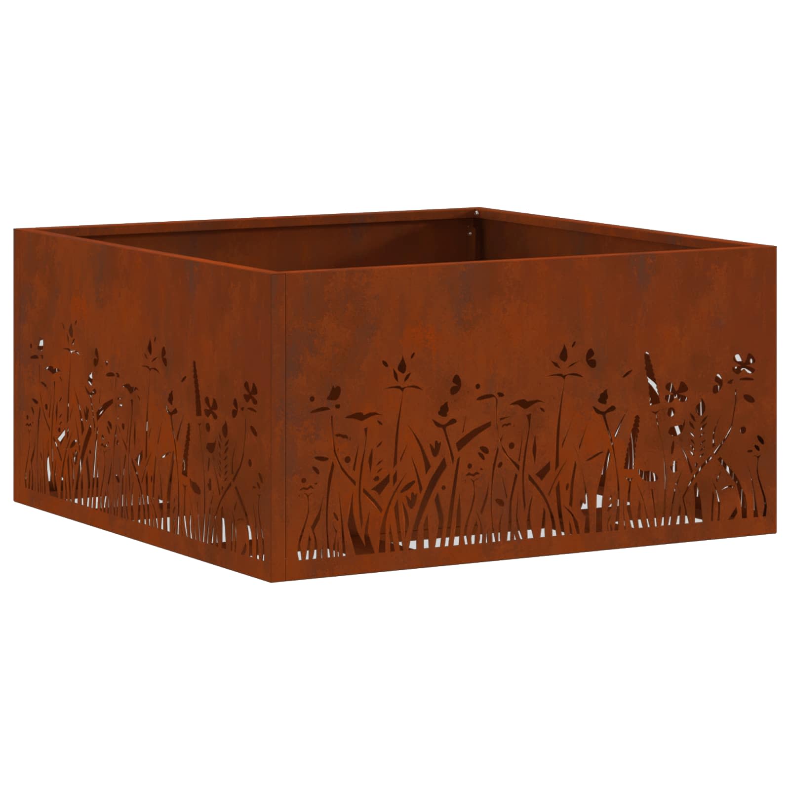 Vidaxl vuurkorf bruin 60 x 60 x 30 cm cortenstaal