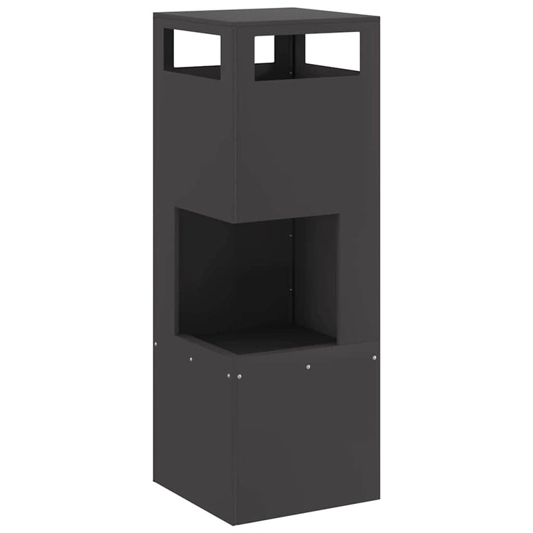 Vidaxl vuurkom zwart 35 x 35 x 100 cm weervast staal