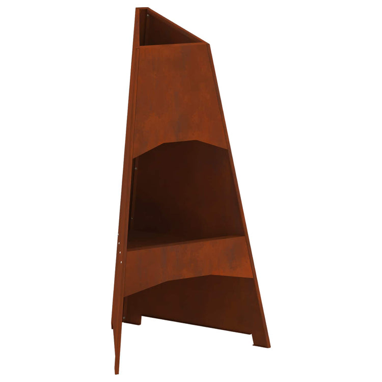 Vidaxl vuurkom roestig 50 x 50 x 95 cm cortenstaal