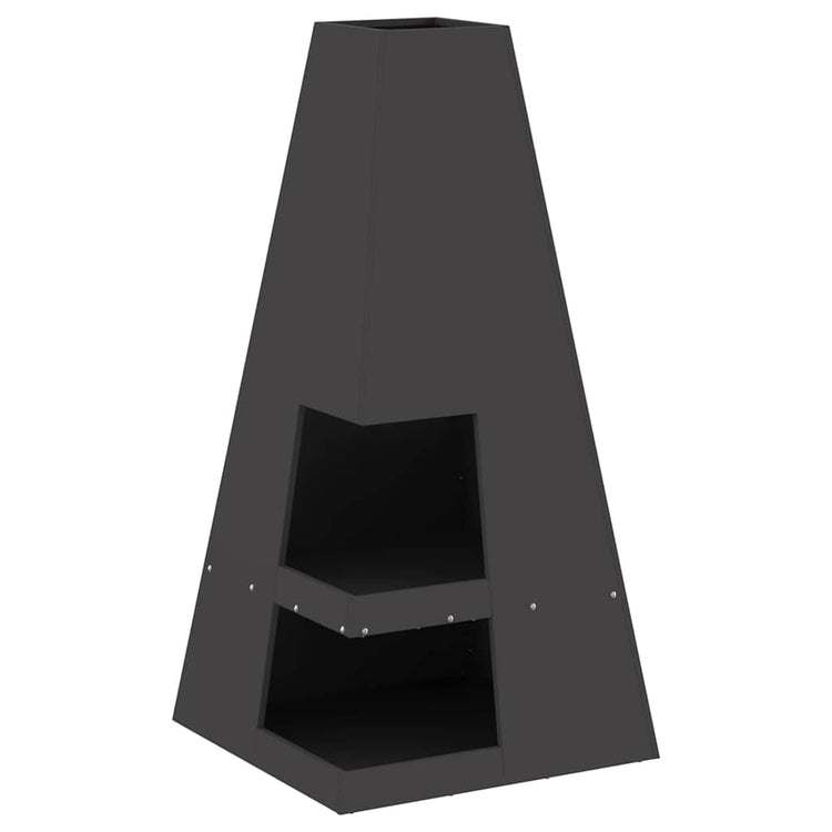 Vidaxl vuurkom zwart 50 x 50 x 100 cm weervast staal
