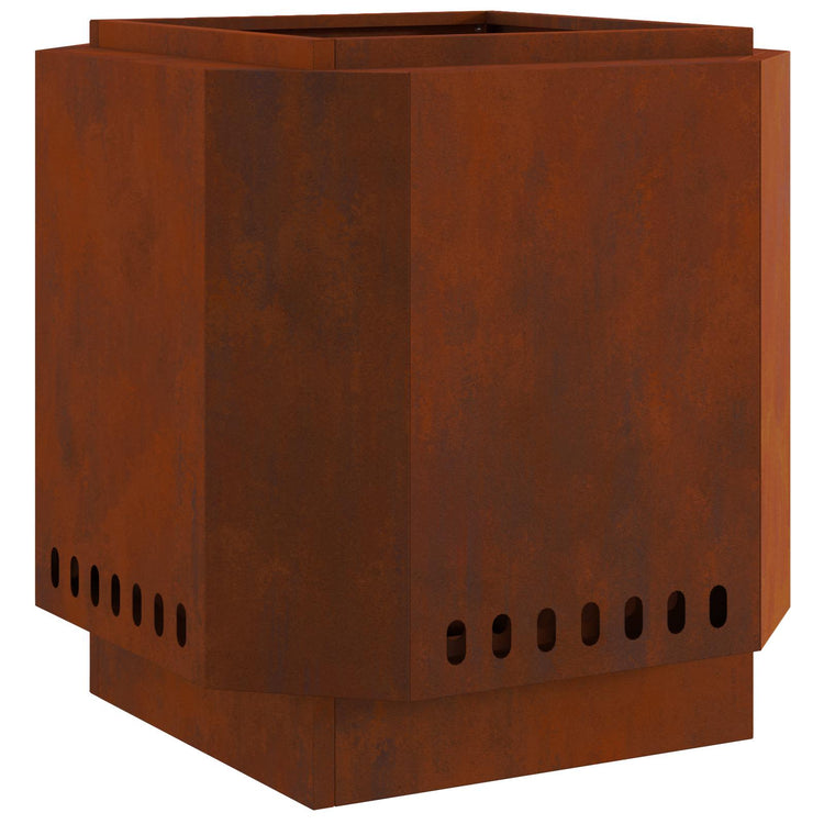 Vidaxl rookvrije vuurkom roestkleurig 48 x 48 x 51 cm weervast staal