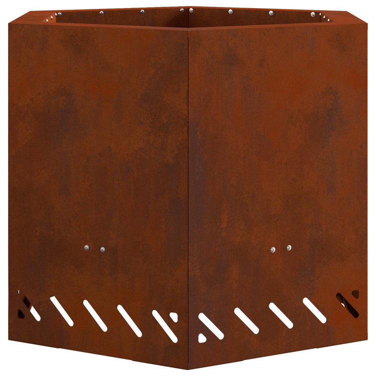 Vidaxl rookvrije vuurkom roestkleurig 58 x 58 x 51 cm weervast staal