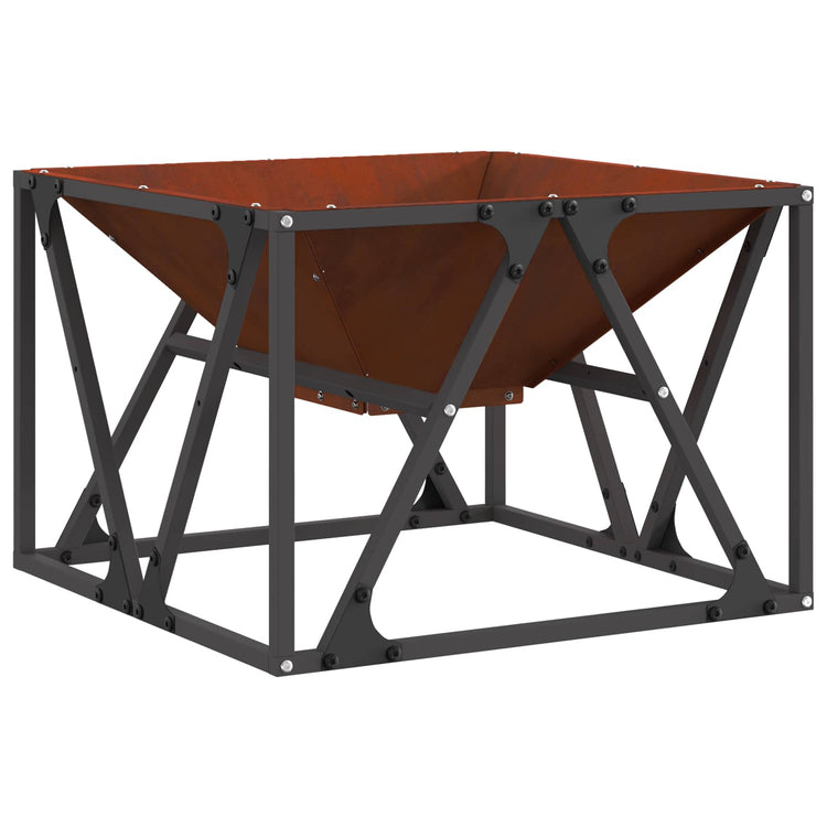 Vidaxl vuurkom roestig 50 x 50 x 35 cm weervast staal