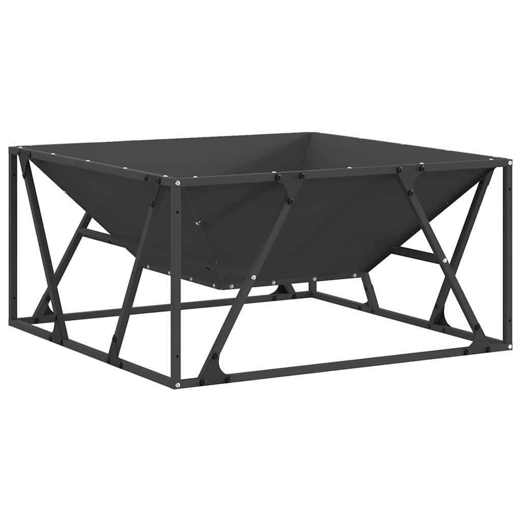 Vidaxl vuurkorf zwart 80 x 80 x 40 cm staal