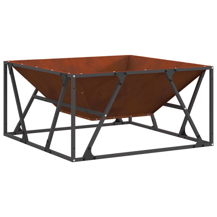 Vidaxl vuurkom roestig 80 x 80 x 40 cm weervast staal