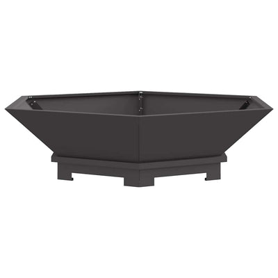 Vidaxl vuurkom zwart 100 x 100 x 28 cm weervast staal