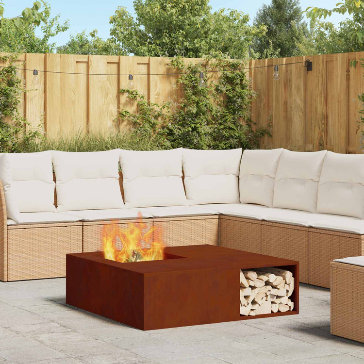 Vidaxl vuurkorf roestkleurig 100 x 100 x 30 cm weervast staal