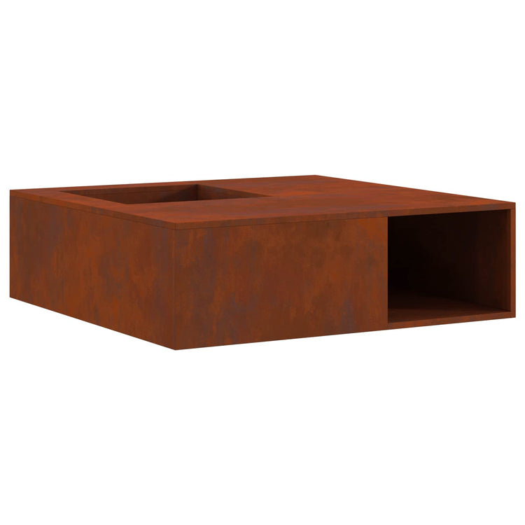 Vidaxl vuurkorf roestkleurig 100 x 100 x 30 cm weervast staal