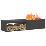 Vidaxl vuurkom zwart 160 x 45 x 35 cm weervast staal - afbeelding 3
