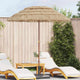 Vidaxl strandparasol 160 x 160 x 196 cm polyester en staal naturel