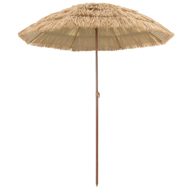 Vidaxl strandparasol 160 x 160 x 196 cm polyester en staal naturel