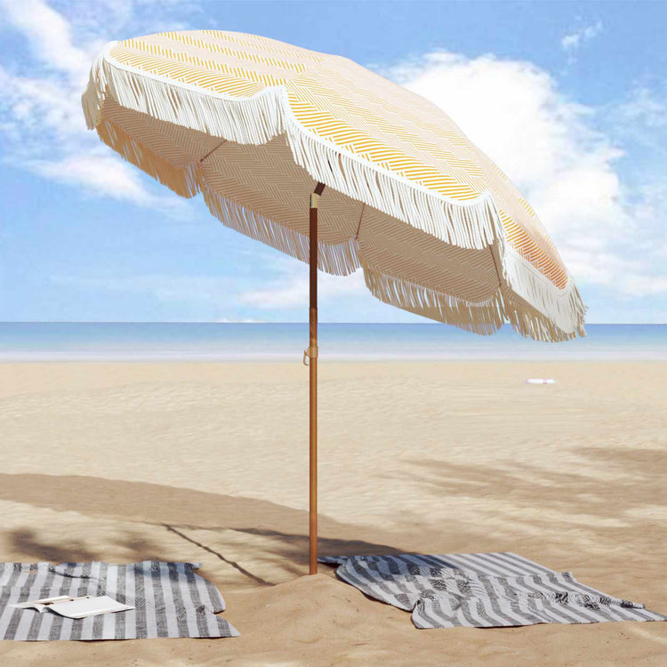 Vidaxl strandparasol 205 x 205 x 210 cm polyester en staal rond