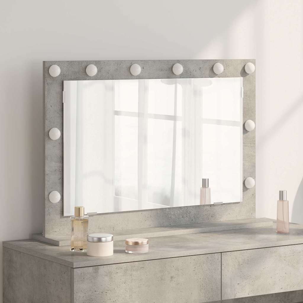 Vidaxl schmink spiegel beton grijs 80 x 55 x 18 cm rechthoekig