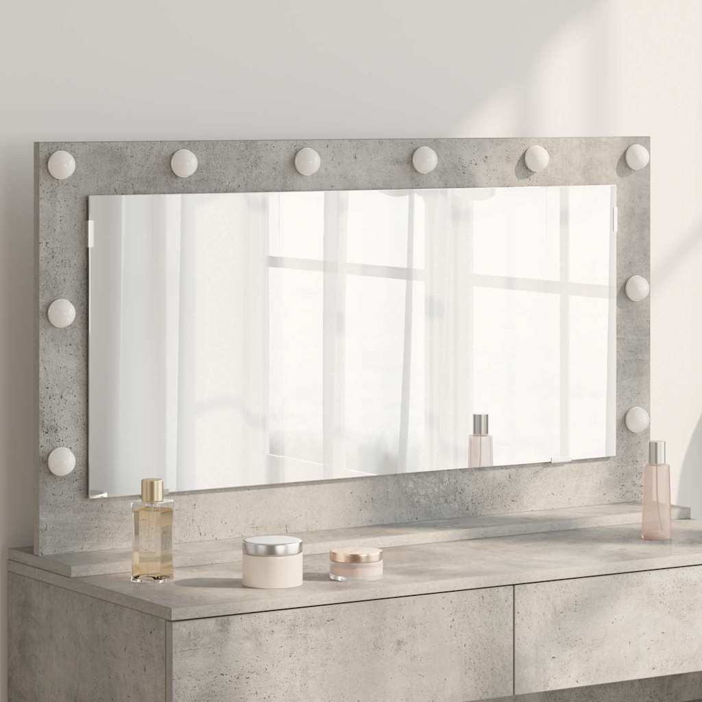 Vidaxl schmink spiegel beton grijs 100 x 55 x 18 cm rechthoekig