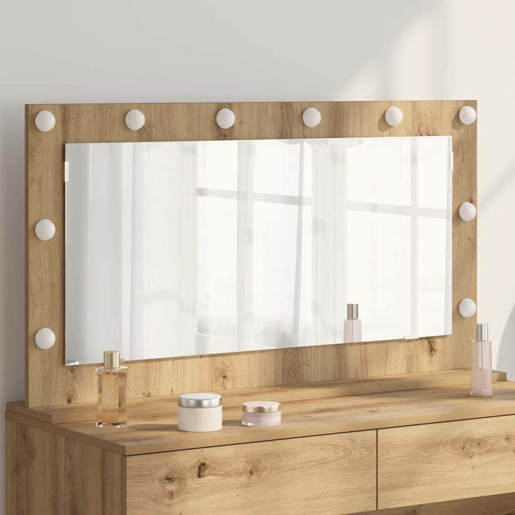 Vidaxl schmink spiegel artisan eiken 100 x 55 x 18 cm rechthoekig