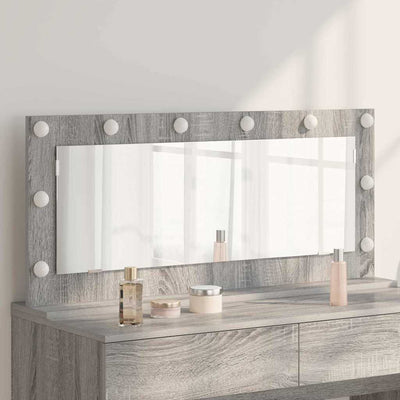 Vidaxl schmink spiegel grijs sonoma 100 x 45 x 18 cm rechthoekig