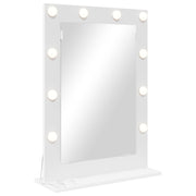 Vidaxl schmink spiegel wit 70 x 50 x 18 cm glas en hout met kunststof - afbeelding 2