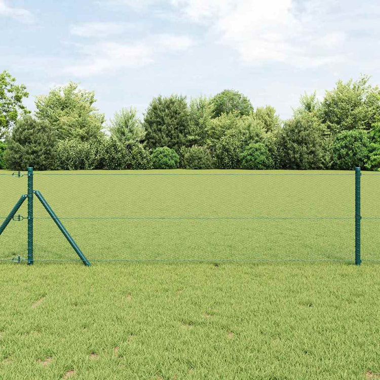 Vidaxl zeshoekig gaashek met grondbevestiging 10 x 0,6 m groen mesh