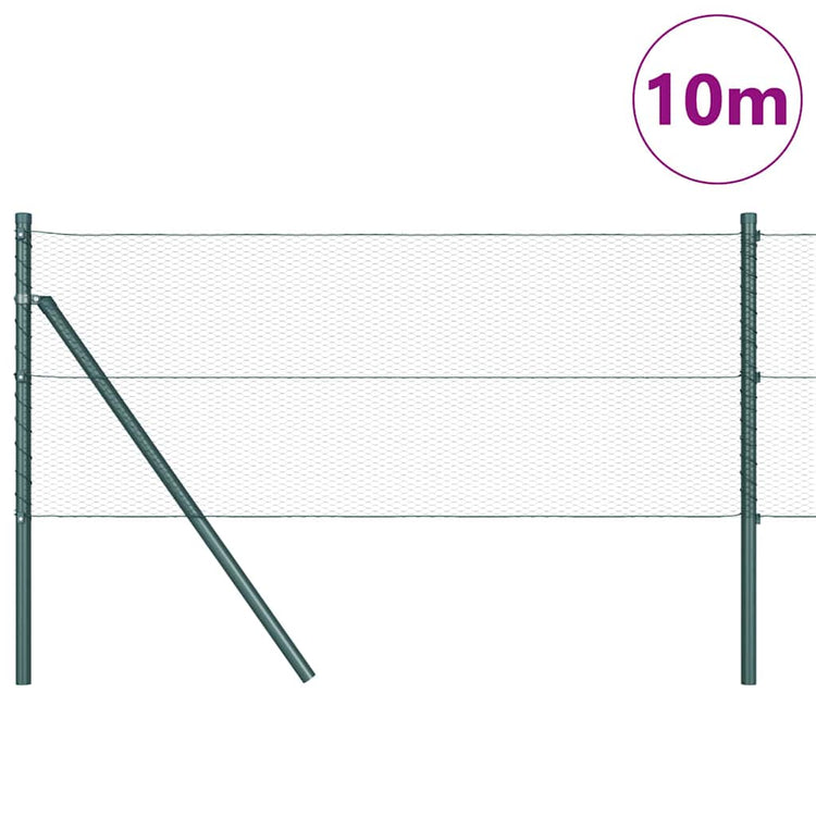 Vidaxl zeshoekig gaashek met grondbevestiging 10 x 0,6 m groen mesh