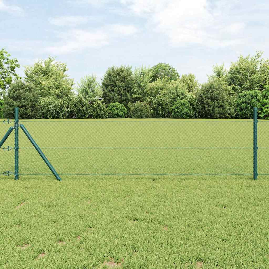 Vidaxl zeshoekig gaashek met grondbevestiging 10 x 0,8 m groen mesh