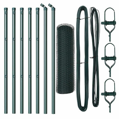 Vidaxl afrasteringspaal groen 10 x 0,8 m (13 mm gaas) staal en pvc