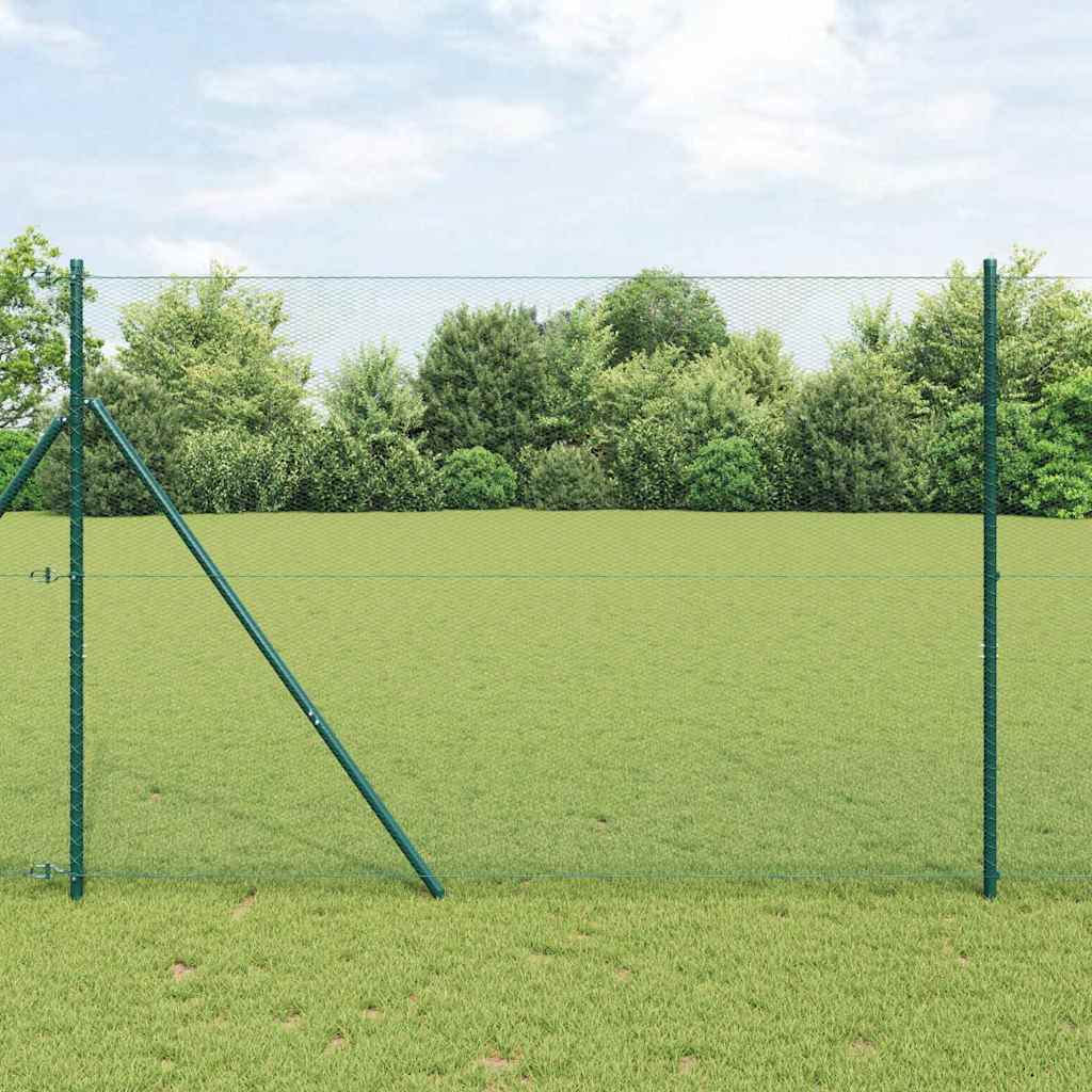 Vidaxl zeshoekig gaashek met grondbevestiging 10 x 1,5 m groen mesh