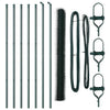 Vidaxl afrasteringspaal groen 10 x 1,5 m (36 mm gaas) staal en pvc