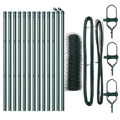 Vidaxl afrasteringspaal groen 25 x 0,4 m (50 mm gaas) staal en pvc