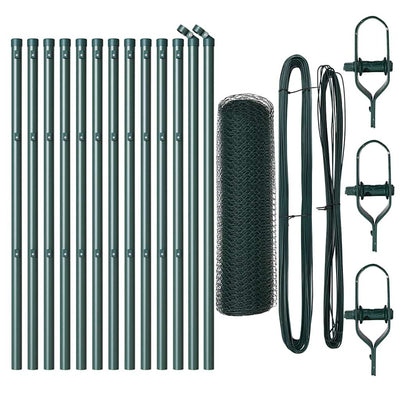 Vidaxl afrasteringspaal groen 25 x 0,8 m (13 mm gaas) staal en pvc