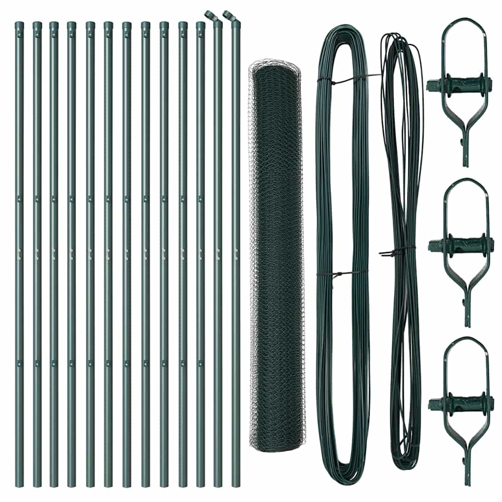 Vidaxl afrasteringspaal groen 25 x 1,2 m (25 mm gaas) staal