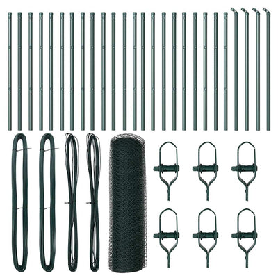 Vidaxl afrasteringspaal groen 50 x 0,4 m (13 mm gaas) staal en pvc