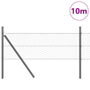 Vidaxl zeshoekig gaashek met grondbevestiging 10 x 0,5 m grijs mesh - afbeelding 3