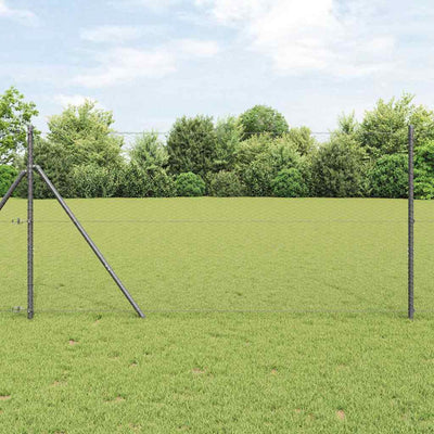 Vidaxl afrasteringspaal grijs 10 x 1 m (25 mm gaas) staal en pvc