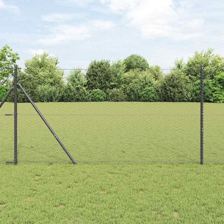 Vidaxl zeshoekig gaashek met grondbevestiging 10 x 1,2 m grijs mesh
